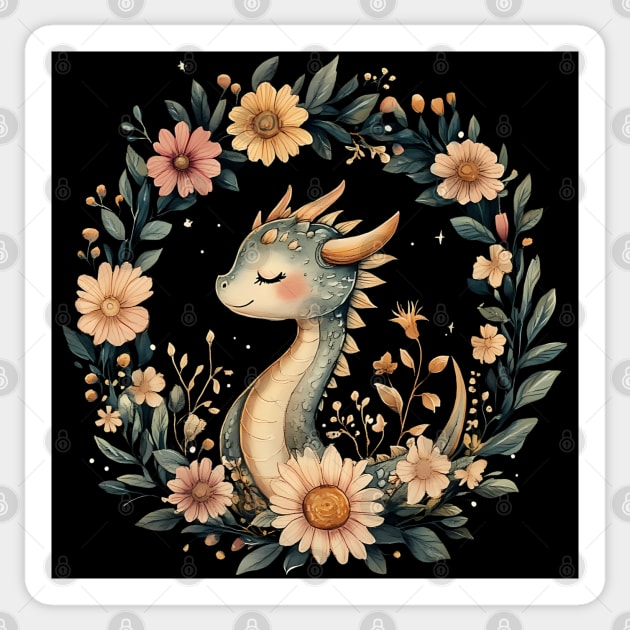 Enchanted Dragon Art – Mystical Mythology Illustration Sticker by TuncGK
